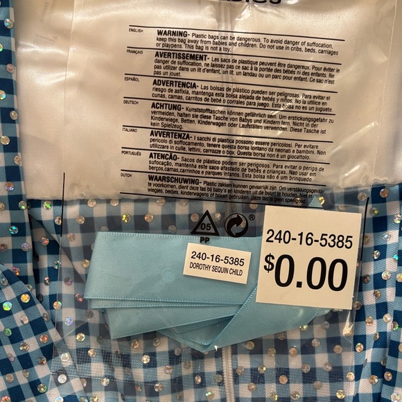 New-The Wizard of Oz Blue and White Checkered Dorothy Costume (small 4-6yrs) - Picture 4 of 6